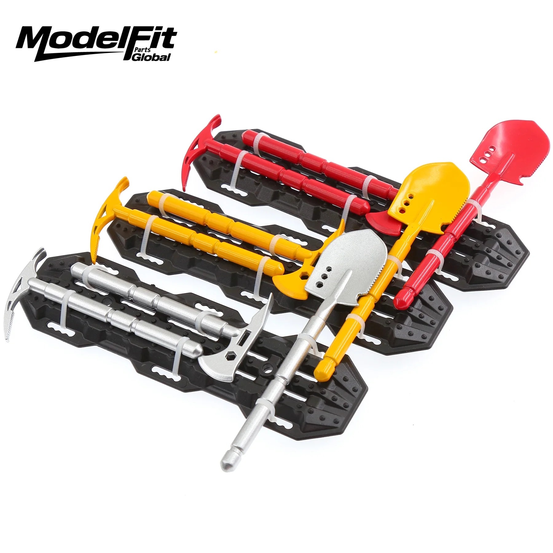 Rc Hobby Factory - ชุดอุปกรณ์ตกแต่งแบบจำลอง จอบ ขวาน จอบตีดิน พร้อมแผ่นกันลื่น สำหรับรถบังคับวิทยุขนาด