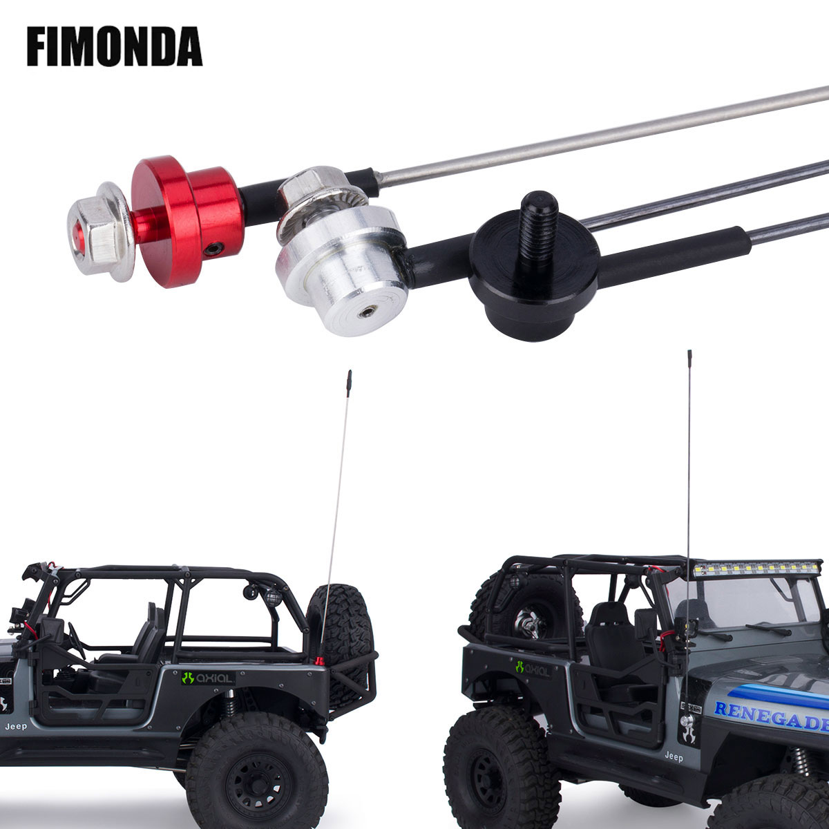 Rc Hobby Factory - 50 ซม.โลหะปรับจําลองเสาอากาศแท่นสําหรับ 1/8 1/10 RC Crawler