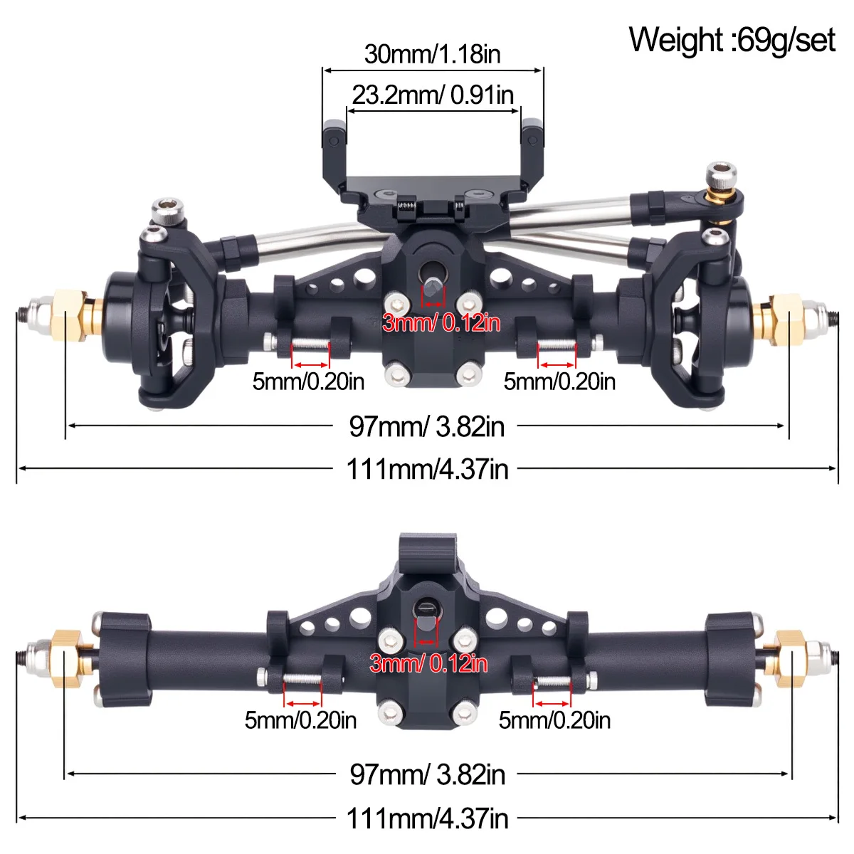 ชุดเพลาหน้า-หลังพลาสติก SCX24  - Rc Hobby Factory บทวิจารณ์และราคา